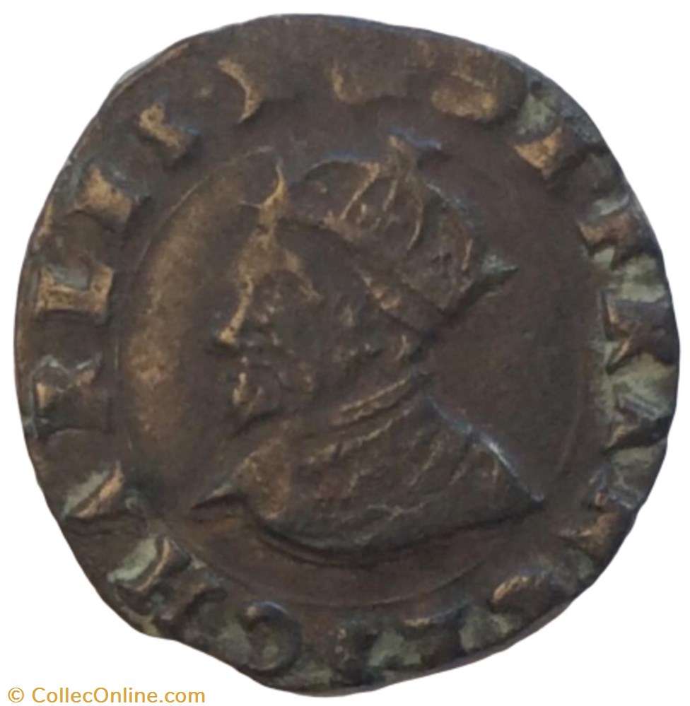 Double tournois Charles X 1592 S Troyes monnaie france royale double tournois charles x 1592 s troyes