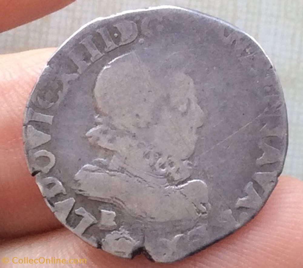 Quart de franc Louis XIII 1615 B Rouen monnaies france royales quart de franc louis xiii 1615 b rouen