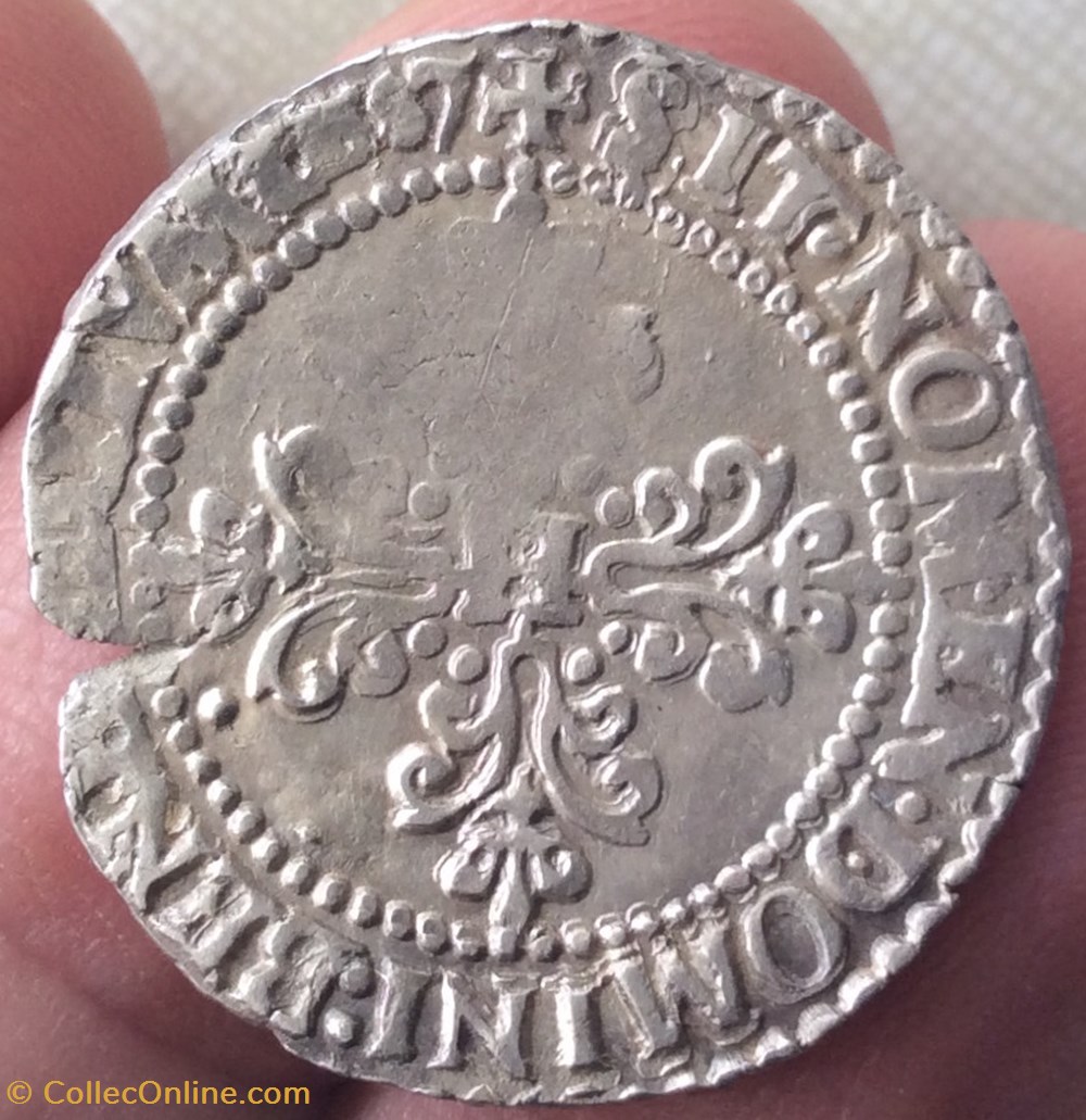 monnaies europe medievale france royales quart de franc au col plat henri iii 1587 a paris