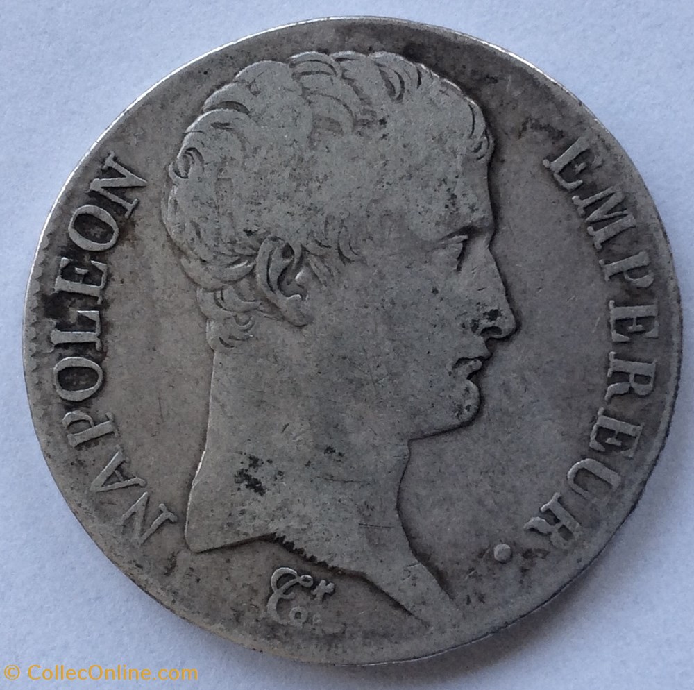 5 francs Napoléon 1er An 14 A Paris tête nue Revers république monnaies france modernes 5 francs napoleon 1er an 14 a paris tete nue revers republique