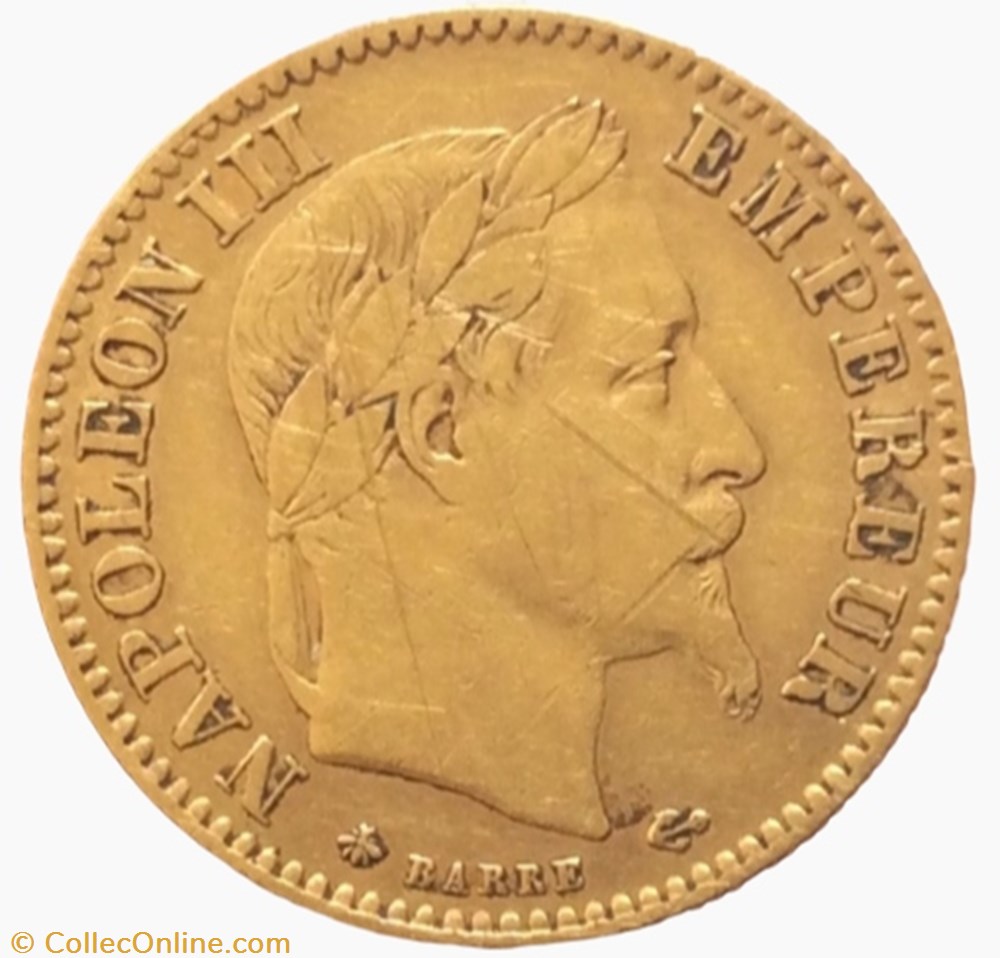 10 francs or Napoléon III 1865 A tête laurée Paris monnaie france moderne 10 francs or napoleon iii 1865 a tete lauree paris