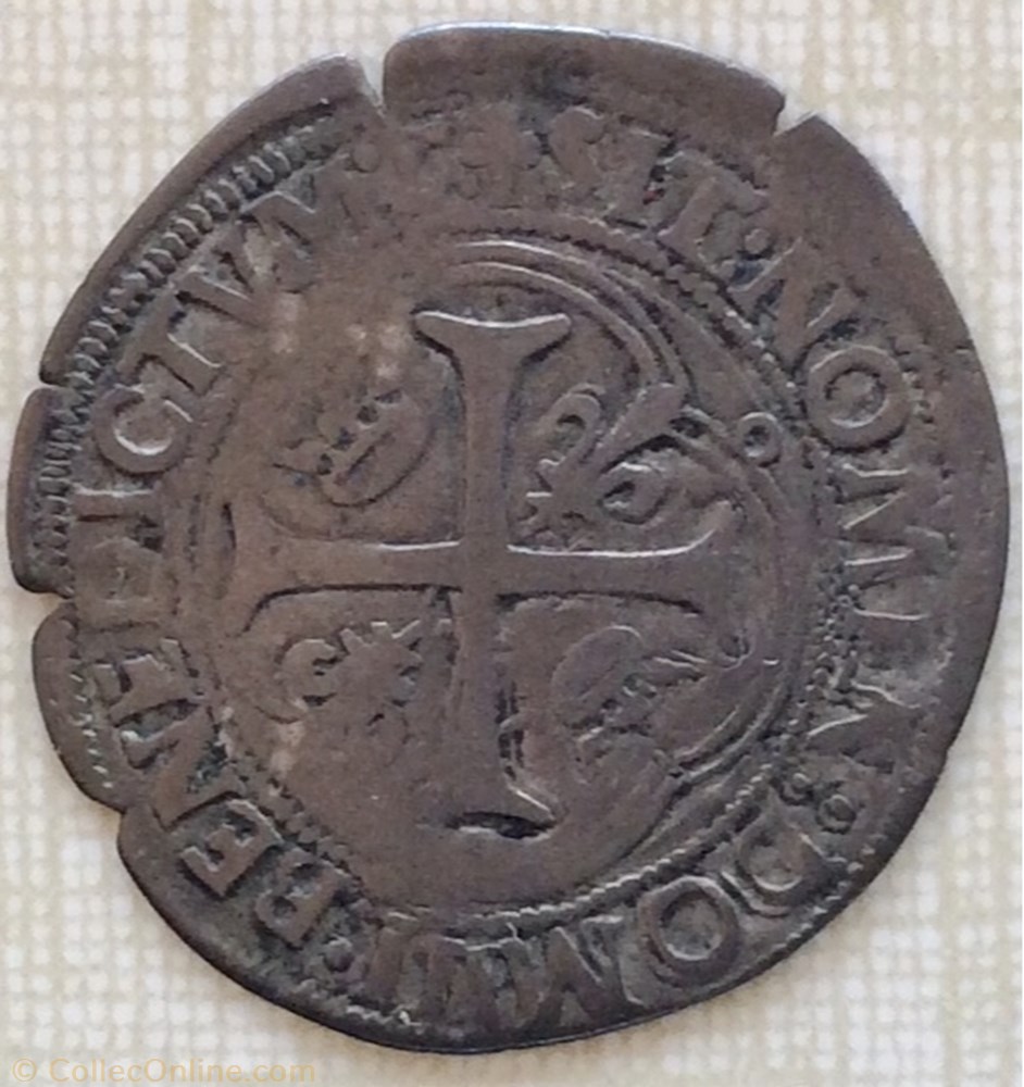 Grand blanc à la couronne François 1er Toulouse point 5e monnaie france royale grand blanc a la couronne francois 1er toulouse point 5e