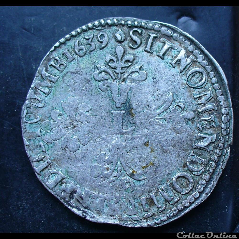 DEMI FRANC Louis XIII 1639 M TOULOUSE monnaies france royales demi franc louis xiii 1639 m toulouse