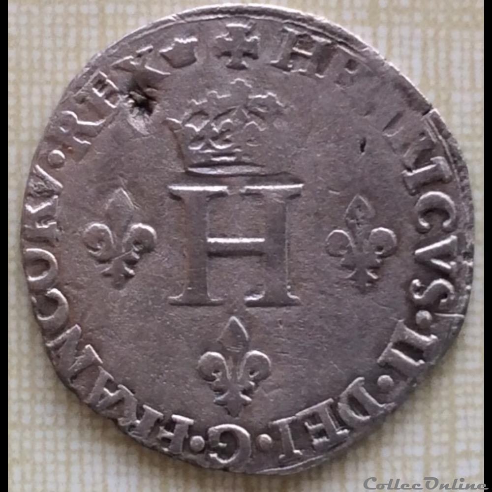 Double sol parisis dit gros de Nelse Henri II 1550 A Paris hôtel de Nesle monnaie france royale double sol parisis dit gros de nelse henri ii 1550 a paris hotel de nesle