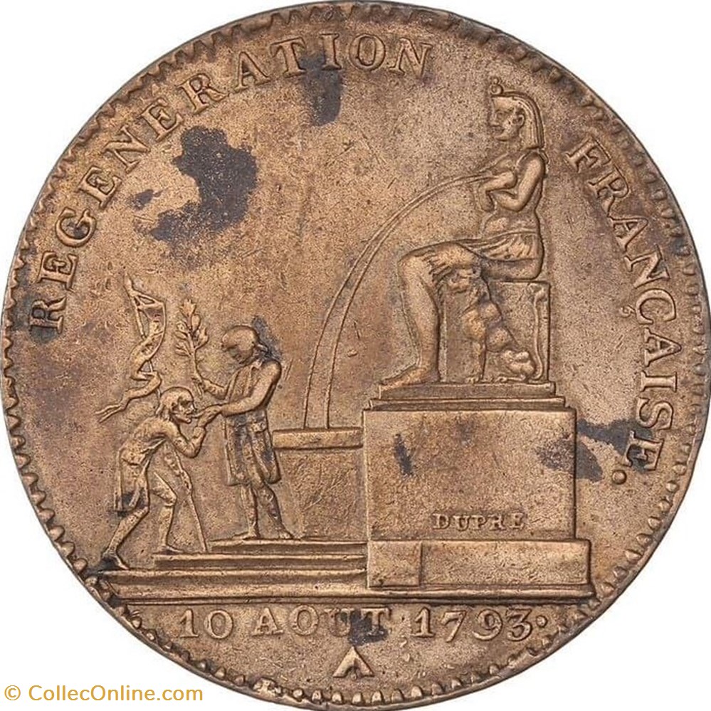 5 décimes régénération l’an 2 10 août 1793 monnaies monde france 5 decimes regeneration l an 2 10 aout 1793