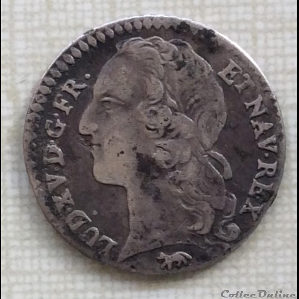 Dixième d’écu au bandeau Louis XV 1747 A Paris monnaie france royale dixieme d ecu au bandeau louis xv 1747 a paris