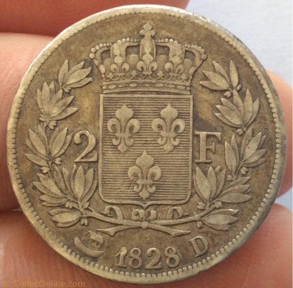 2 francs Charles X 1828 D Lyon monnaie france moderne 2 francs charles x 1828 d lyon