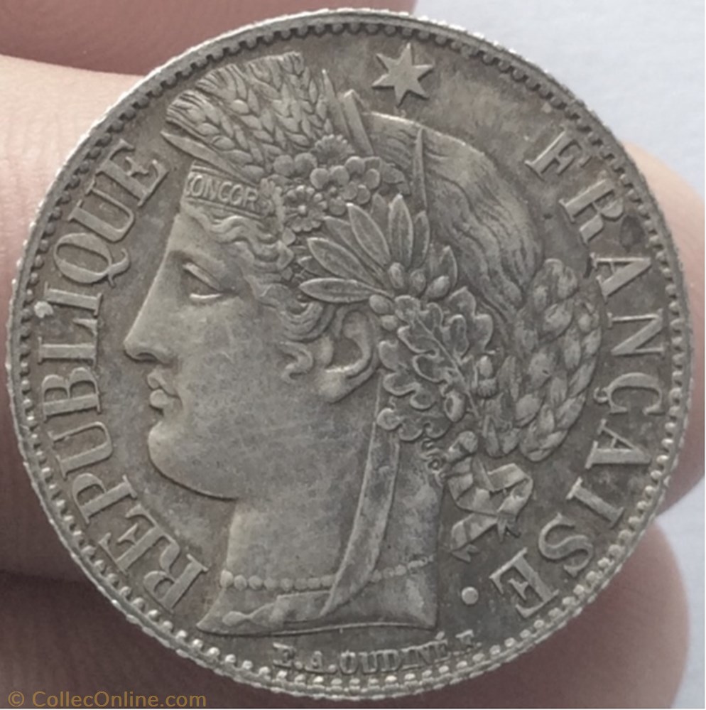 1 franc Cérès 1872 A Paris monnaie france moderne 1 franc ceres 1872 a paris