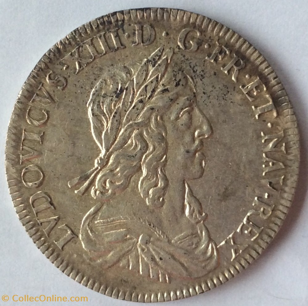 monnaies europe medievale france royales demi ecu de warin 2eme poincon louis xiii 1643 a rose