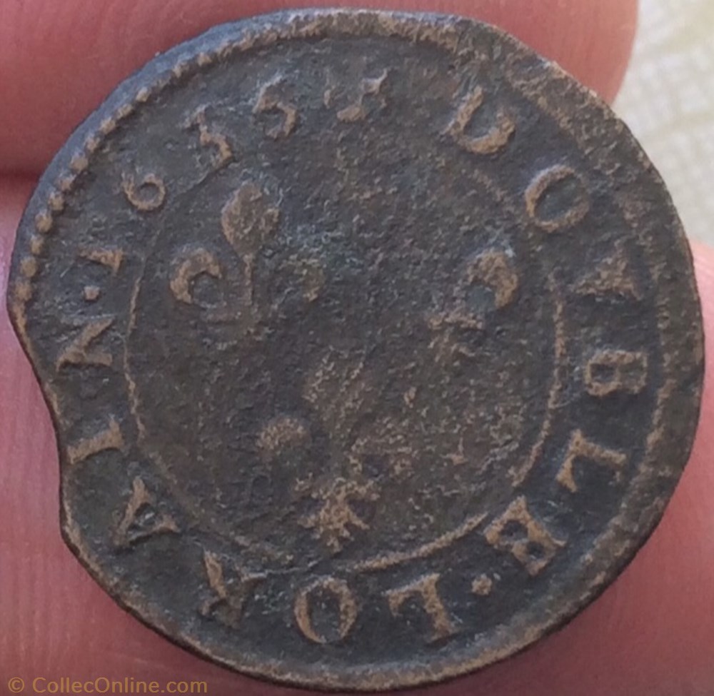 Double lorrain Louis XIII 1635 A Stenay monnaie france royale double lorrain louis xiii 1635 a stenay