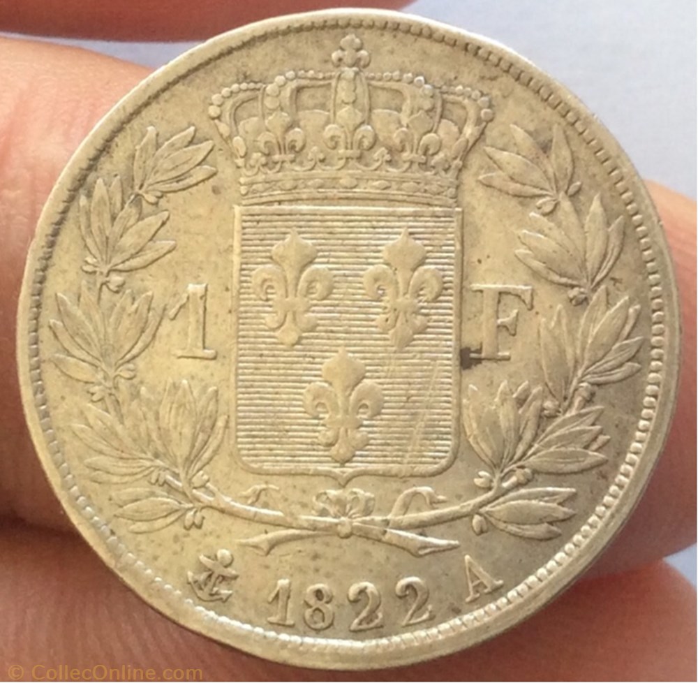 1 franc Louis XVIII 1822 A Paris monnaie france moderne 1 franc louis xviii 1822 a paris