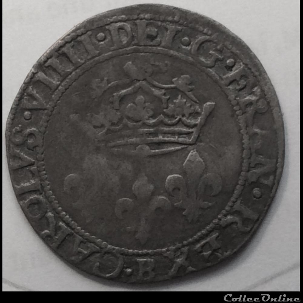 monnaie france royale double sol parisis charles viiii 1569 b rouen