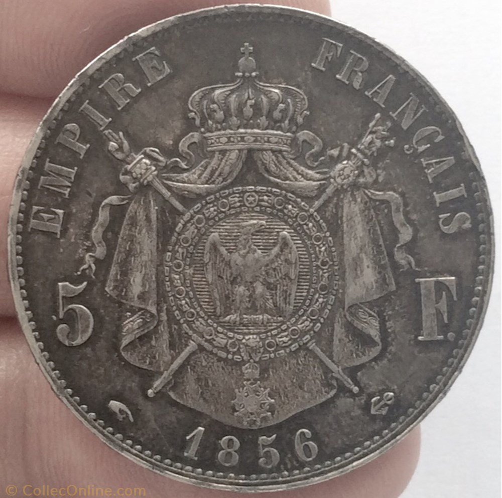 5 francs Napoléon III 1856 A tête nue Paris monnaie france moderne 5 francs napoleon iii 1856 a tete nue paris