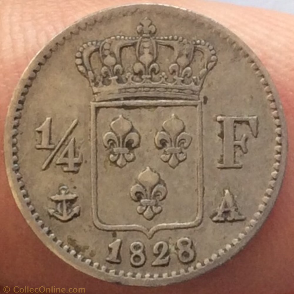 monnaie france moderne 1 4 franc charles x 1828 a paris