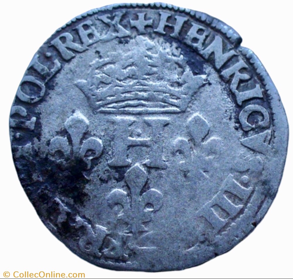 Sol parisis Henri III 1578 point 18ème Paris monnaie france royale sol parisis henri iii 1578 point 18eme paris
