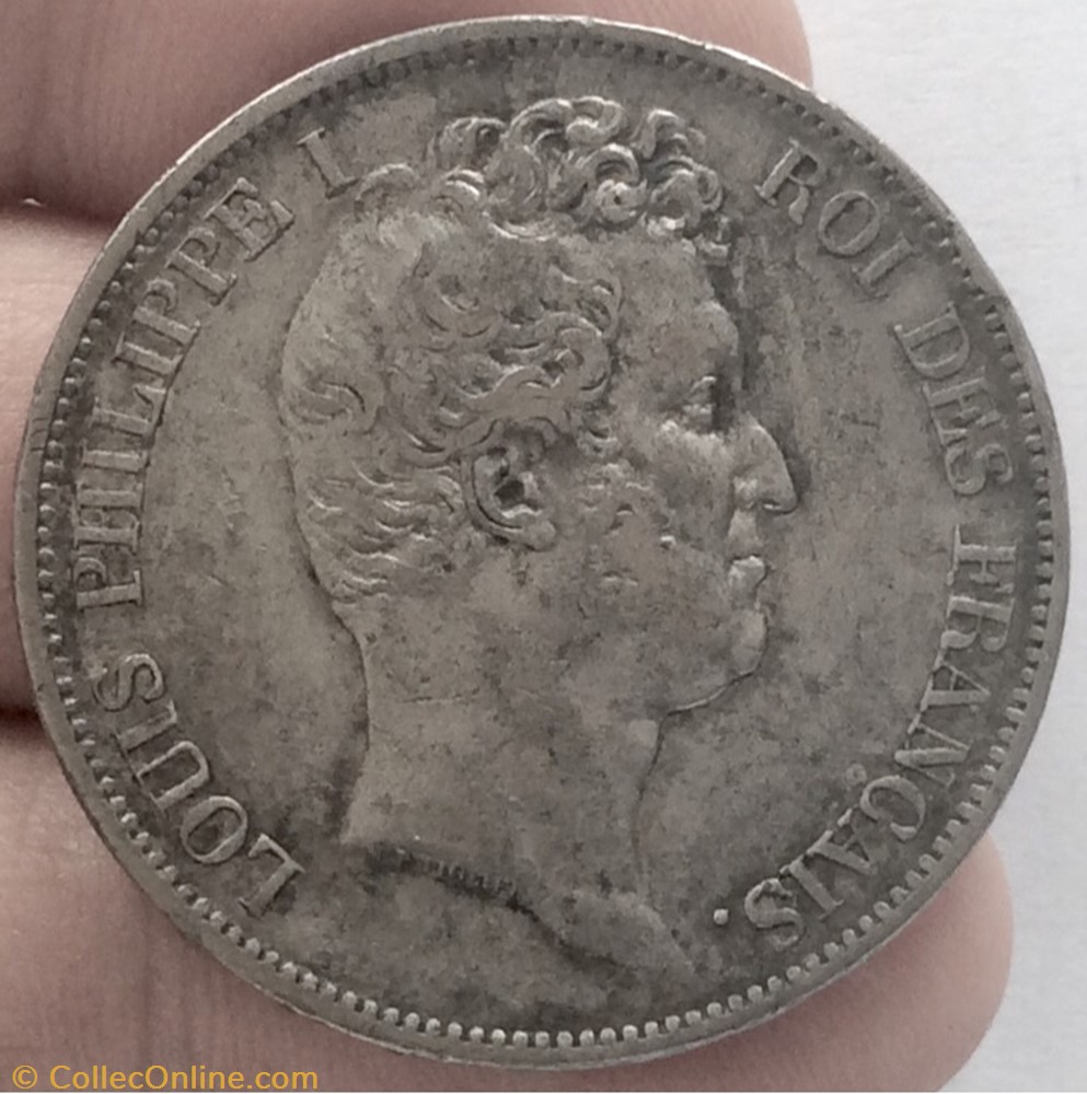 5 francs tête nue Louis-Philippe tranche relief 1830 A Paris monnaie france moderne 5 francs tete nue louis philippe tranche relief 1830 a paris