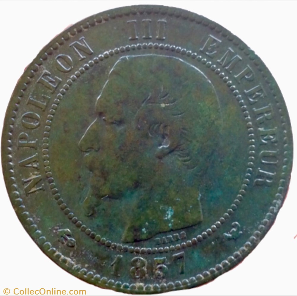 10 centimes Napoléon III 1857 W tête nue Lille monnaie france moderne 10 centimes napoleon iii 1857 w tete nue lille