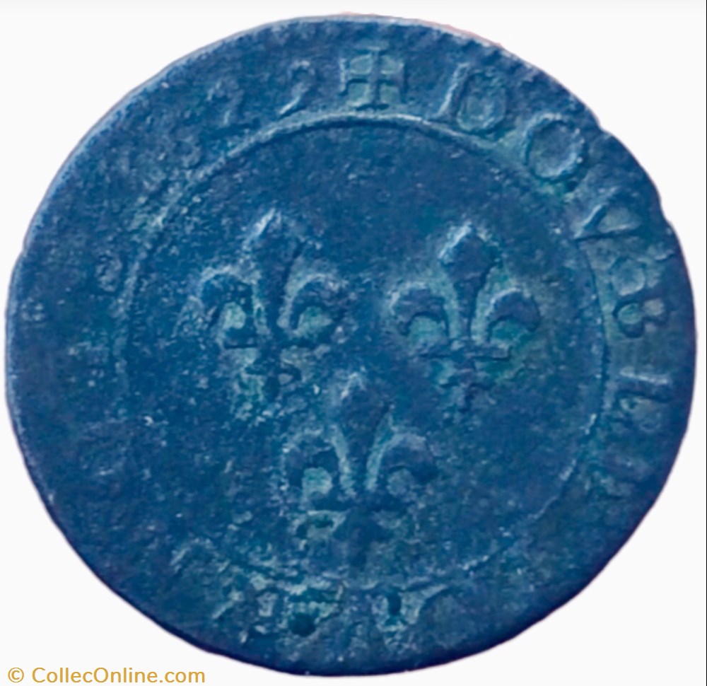 Double tournois Louis XIII 1629 A Paris monnaie france royale double tournois louis xiii 1629 a paris