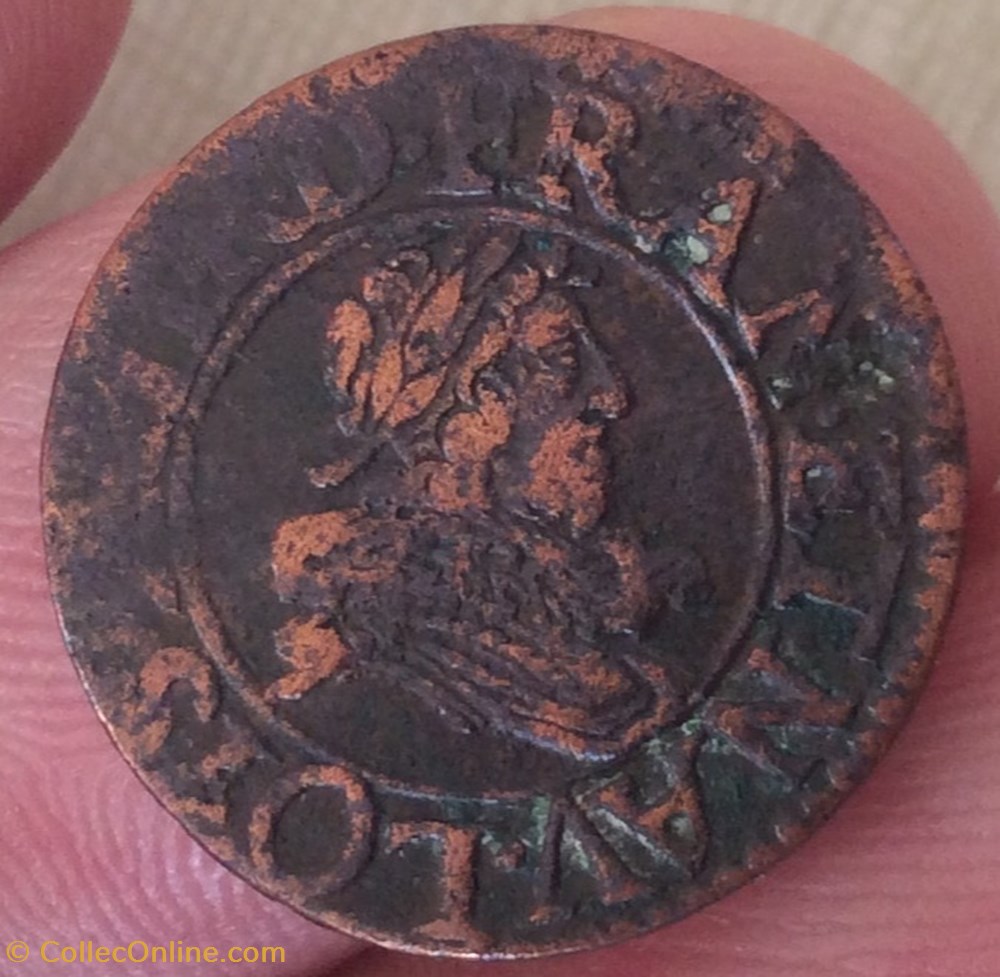 Denier tournois Louis XIII 1633 E Tours monnaies europe medievale a france royales denier tournois louis xiii 1633 e tours