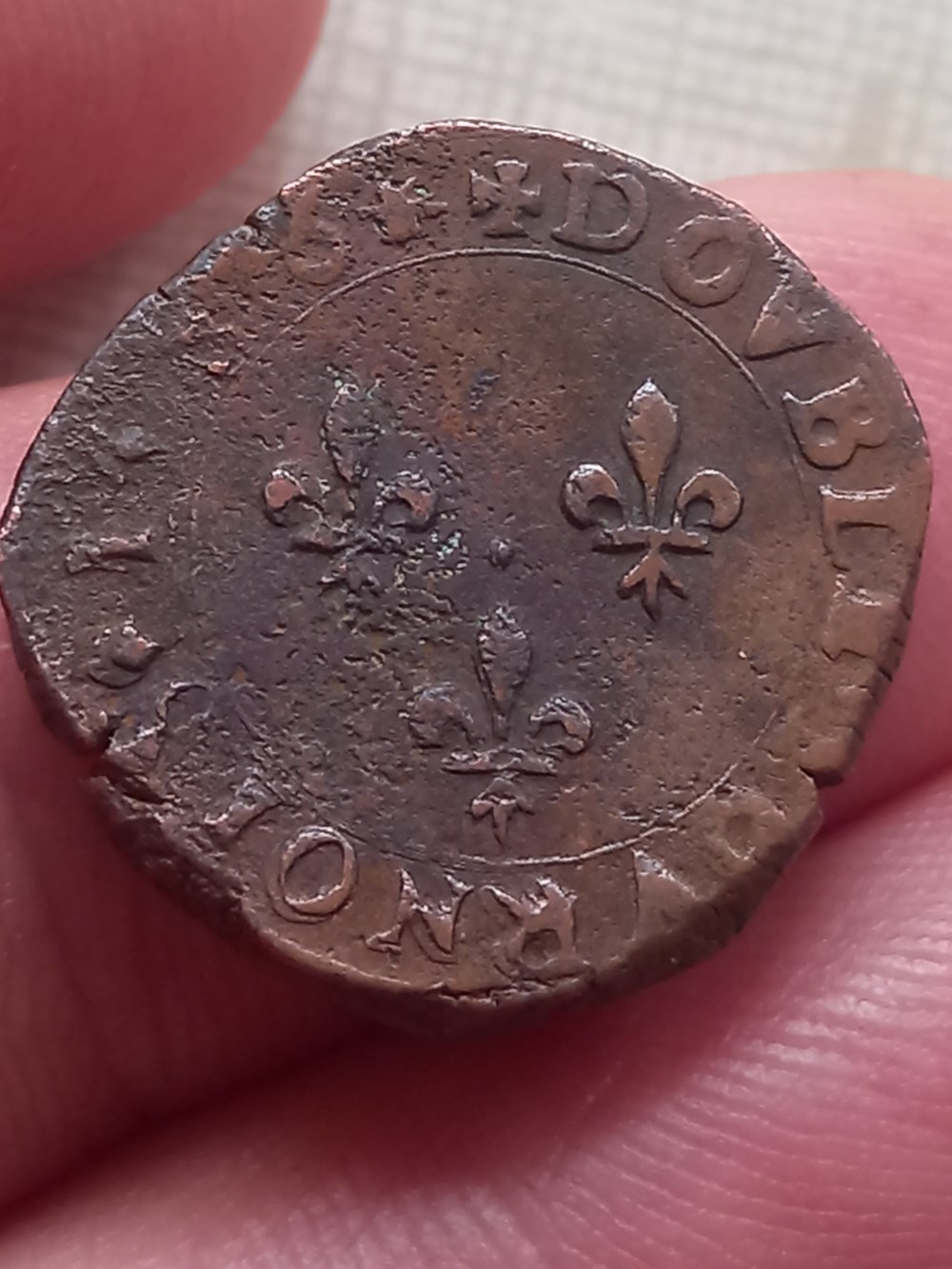 monnaies europe medievale france royales double tournois henri iii 1586 la rochelle