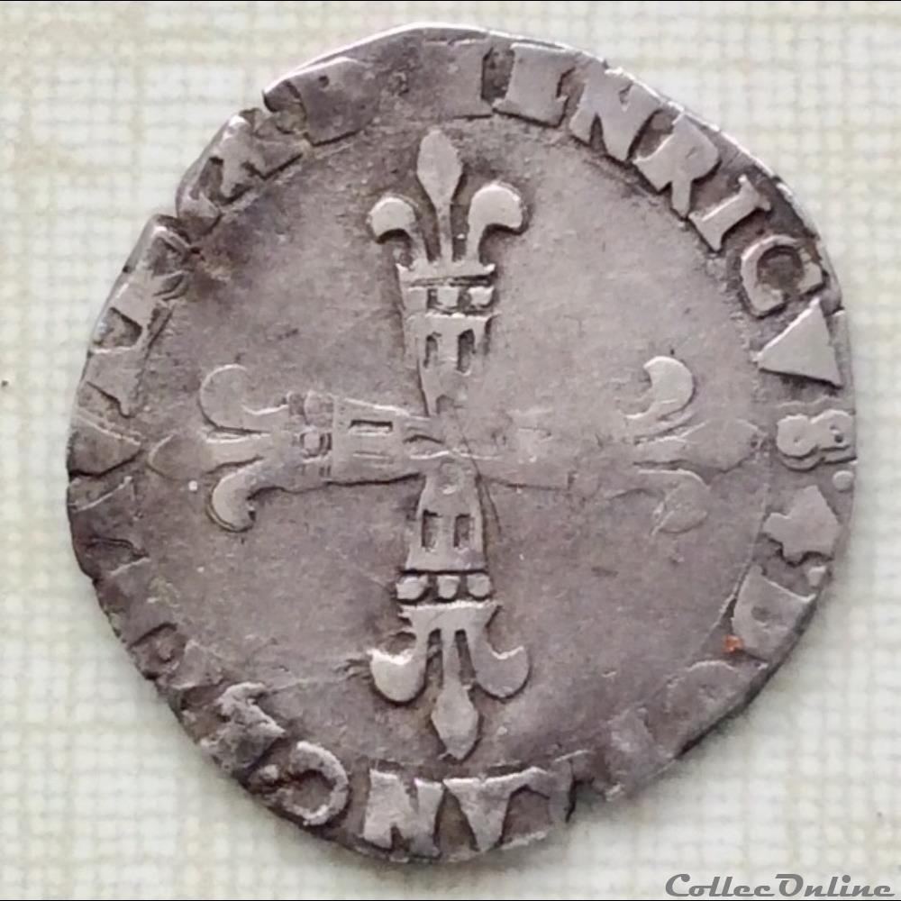 huitième d’écu du Béarn Henri IV 1605 Morlaas monnaie france royale huitieme d ecu du bearn henri iv 1605 morlaas