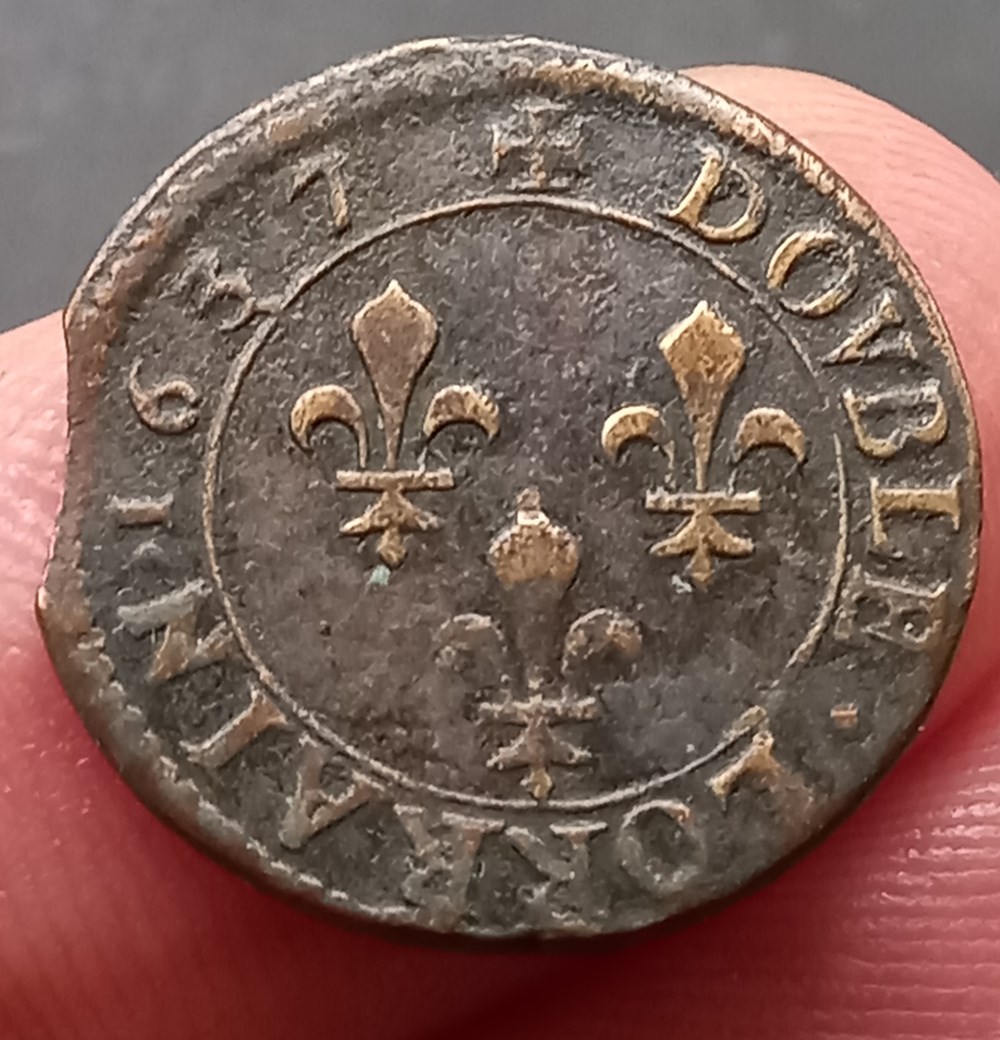 monnaies europe medievale france royales double lorrain louis xiii 1637 stenay