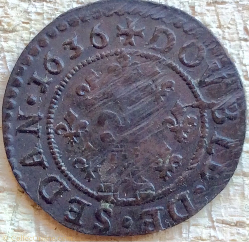 Double de Sedan Frédéric Maurice de la tour 1636 monnaie france feodale double de sedan frederic maurice de la tour 1636