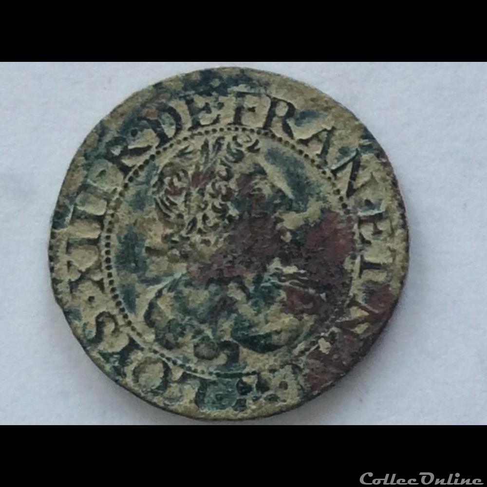 monnaie france royale double tournois louis xiii 1637 chappes ou troyes rose