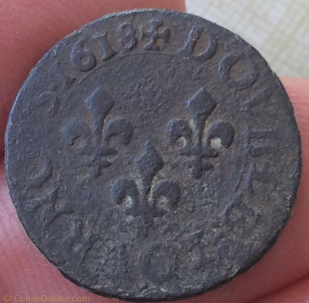 Double tournois Louis XIII 1618 G Poitiers monnaie france a royale double tournois louis xiii 1618 g poitiers