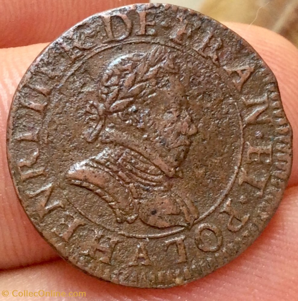 Double tournois Henri III sd A Paris monnaie france royale double tournois henri iii sd a paris