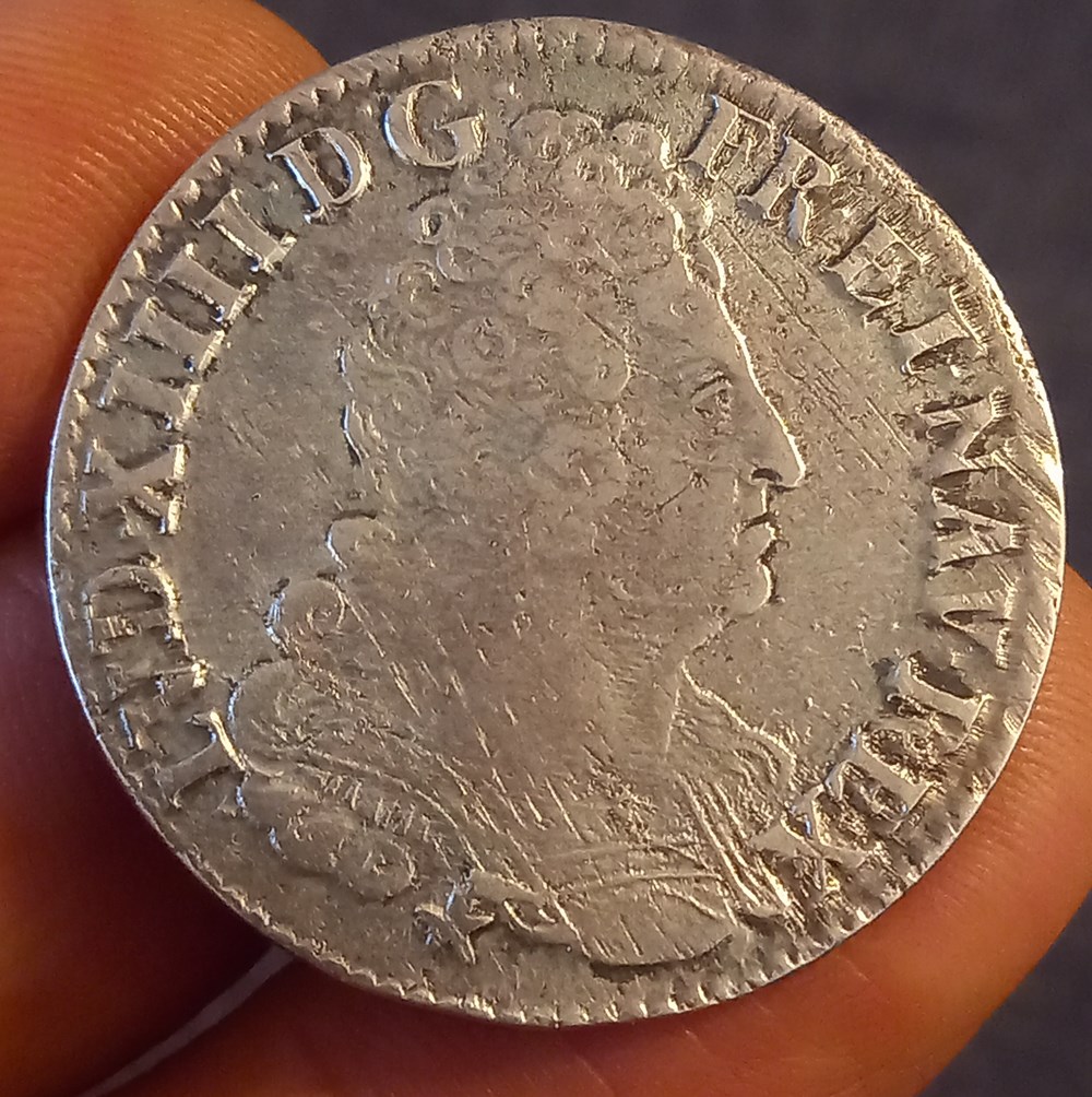 44 sols de Strasbourg Louis XIV 1709 BB monnaies europe medievale france royales 44 sols de strasbourg louis xiv 1709 bb