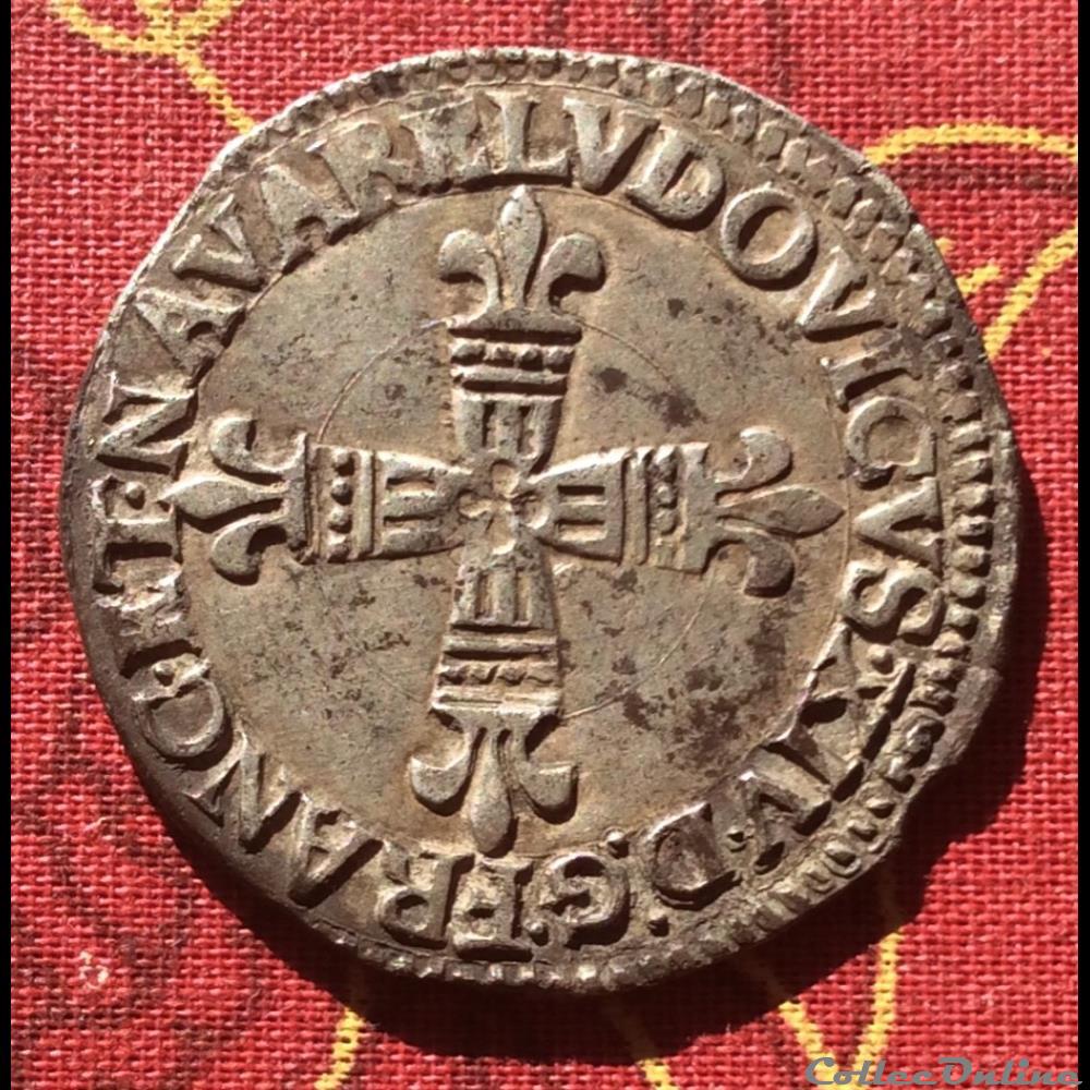 Quart d’écu du Béarn Louis XIV 1647 B Morlaas monnaie france royale quart d ecu du bearn louis xiv 1647 b morlaas