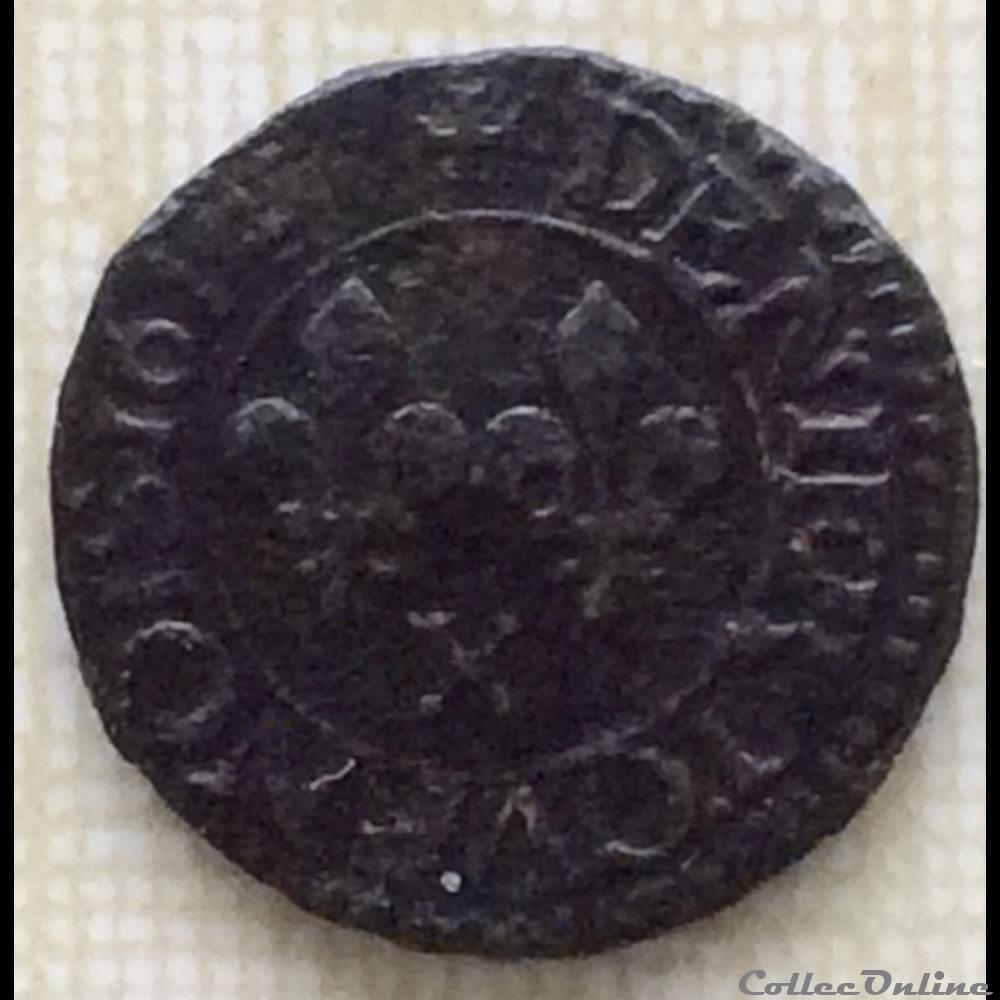 monnaie france royale denier tournois louis xiii 1614 x amiens