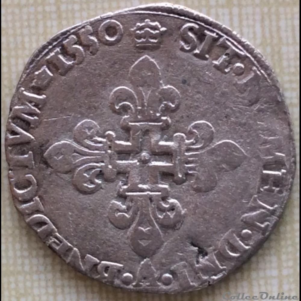 Double sol parisis dit gros de Nelse Henri II 1550 A Paris hôtel de Nesle monnaie france royale double sol parisis dit gros de nelse henri ii 1550 a paris hotel de nesle