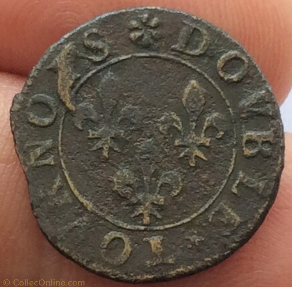 François de Bourbon conti double tournois type 14 monnaie france feodale francois de bourbon conti double tournois type 14