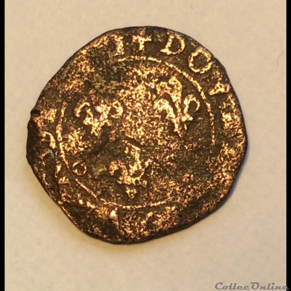 monnaie france royale double tournois 1591 9 rennes henri iiii cgkl 226