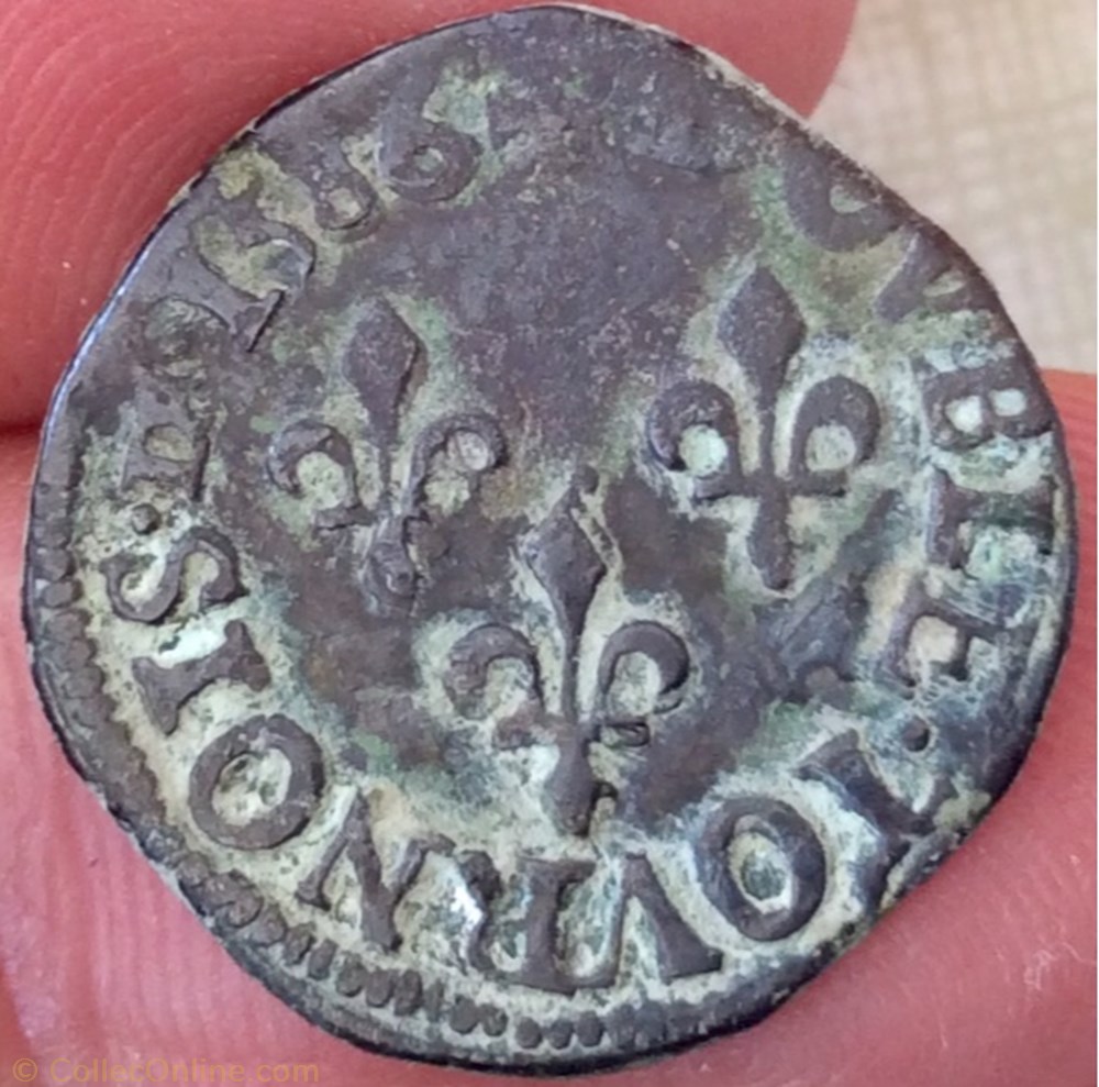 Double tournois Henri III 1586 S Troyes monnaie france a royale double tournois henri iii 1586 s troyes