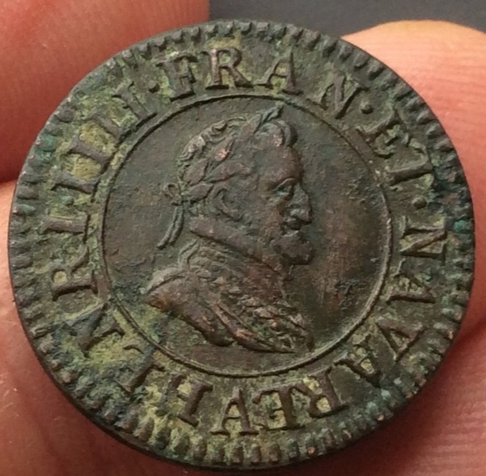 monnaies europe medievale france royales double tournois 1599 a paris henri iiii 1er type legende latine cgkl 220