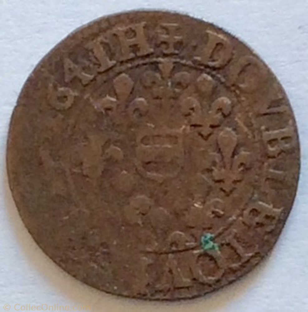 Double tournois Maximilien I de Béthune 1641 H type 3 monnaie france feodale double tournois maximilien i de bethune 1641 h type 3
