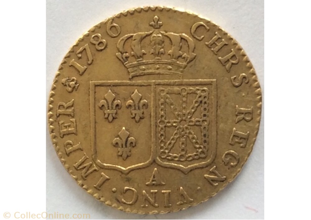 Louis d’or à la tête nue Louis XVI 1786 A Paris monnaie france royale louis d or a la tete nue louis xvi 1786 a paris