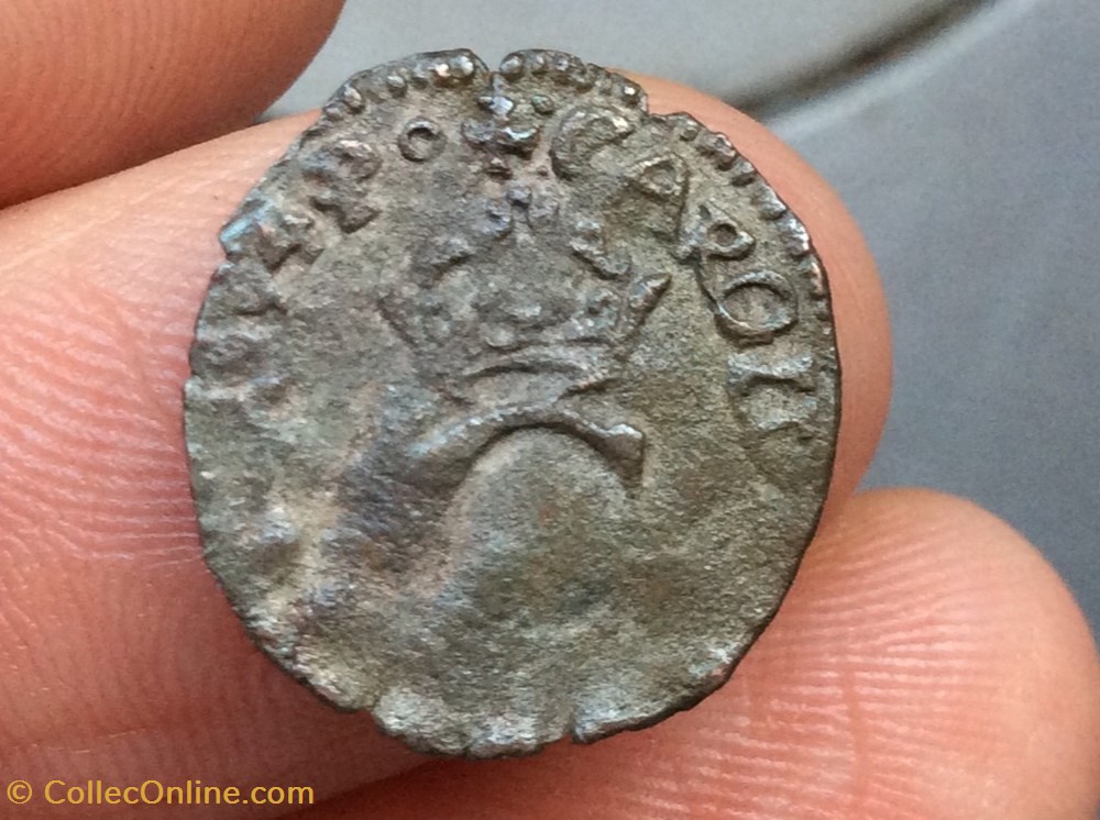 Liard au C couronné Charles X 1594 Marseille monnaie france royale liard au c couronne charles x 1594 marseille