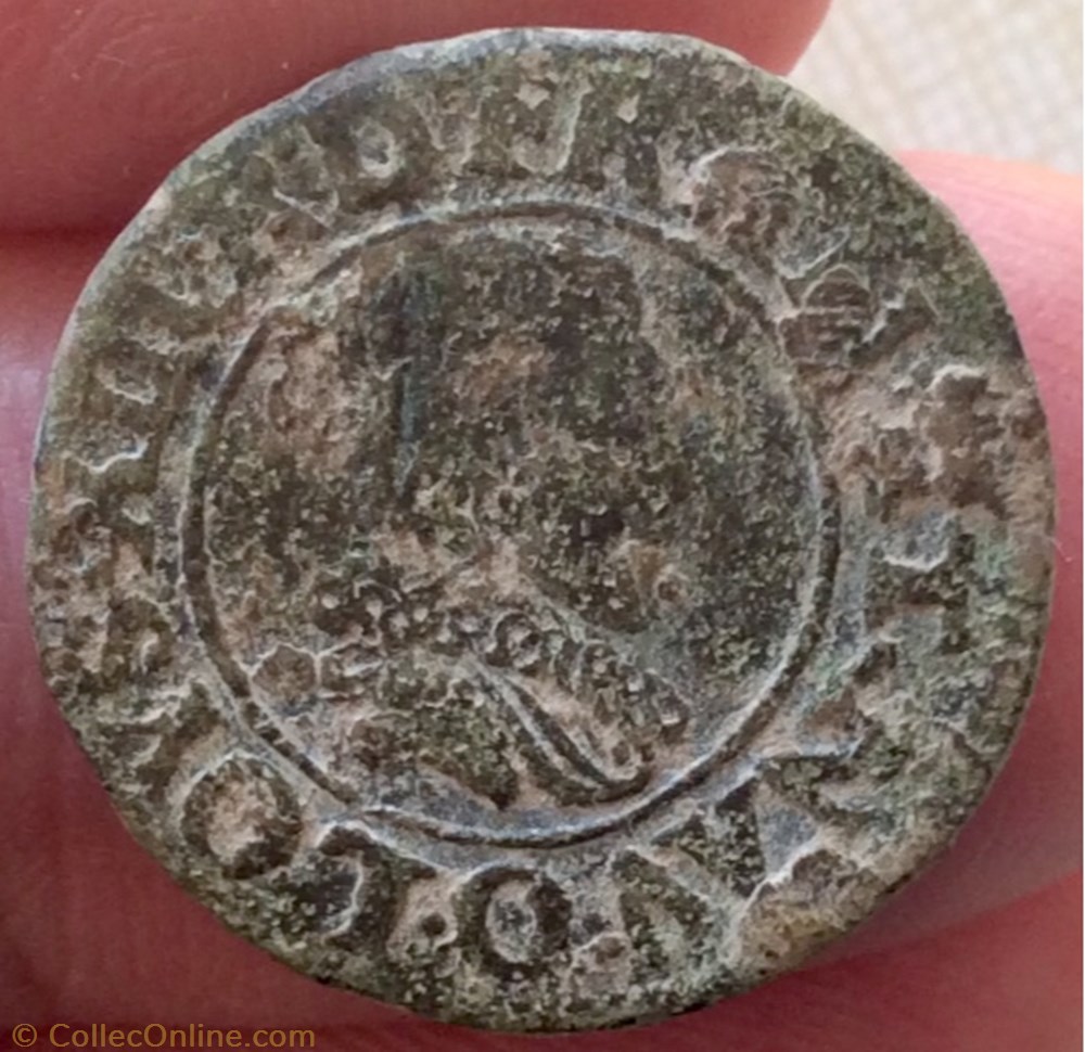 Double tournois Louis XIII 1626 O Riom monnaie france a royale double tournois louis xiii 1626 o riom