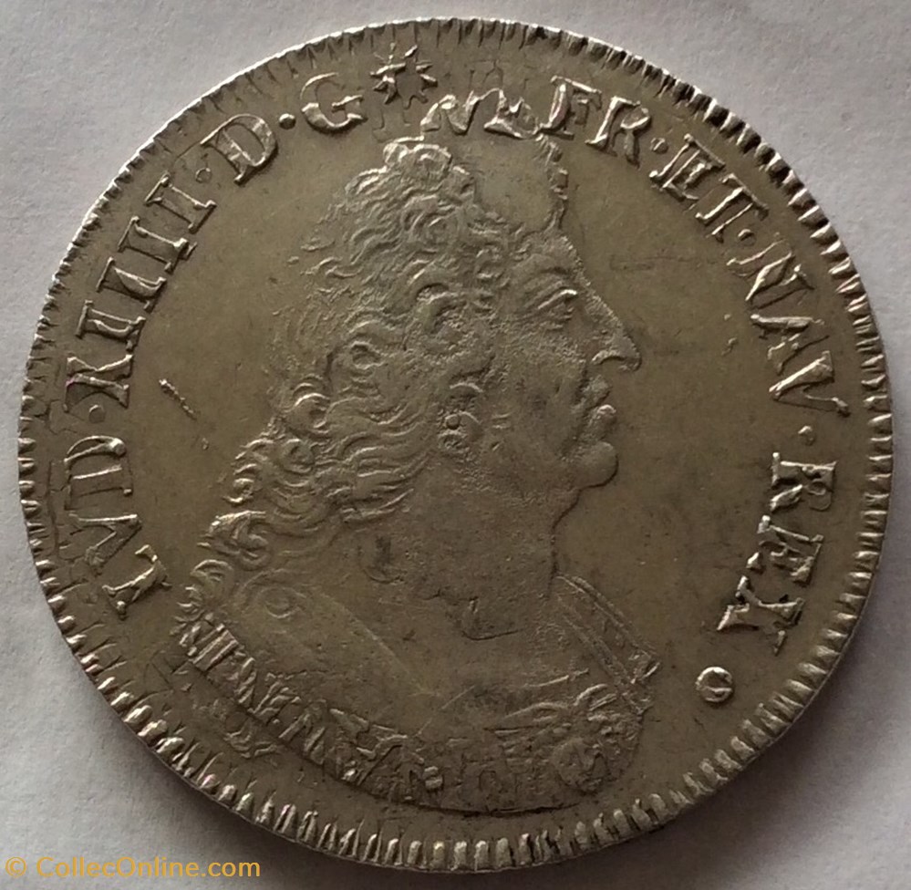 Écu aux palmes Louis XIV 1693 S Reims monnaies europe medievale france royales ecu aux palmes louis xiv 1693 s reims