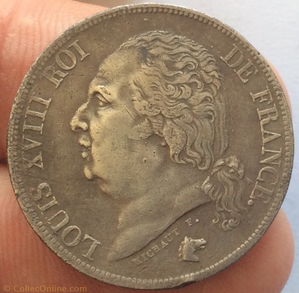 2 francs Louis XVIII 1817 K Bordeaux monnaie france moderne 2 francs louis xviii 1817 k bordeaux