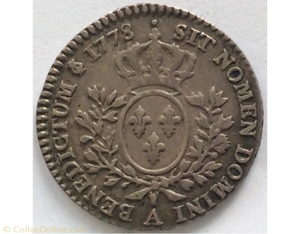 Cinquième d’écu Louis XVI 1778 A Paris monnaie france royale cinquieme d ecu louis xvi 1778 a paris