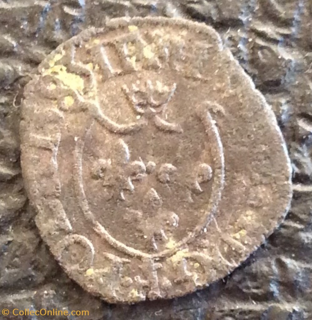 Liard au Dauphin 🐬 2E TYPE de Henri III 1583 rose 🥀 Grenoble monnaies europe medievale france royales liard au dauphin 2e type de henri iii 1583 rose grenoble