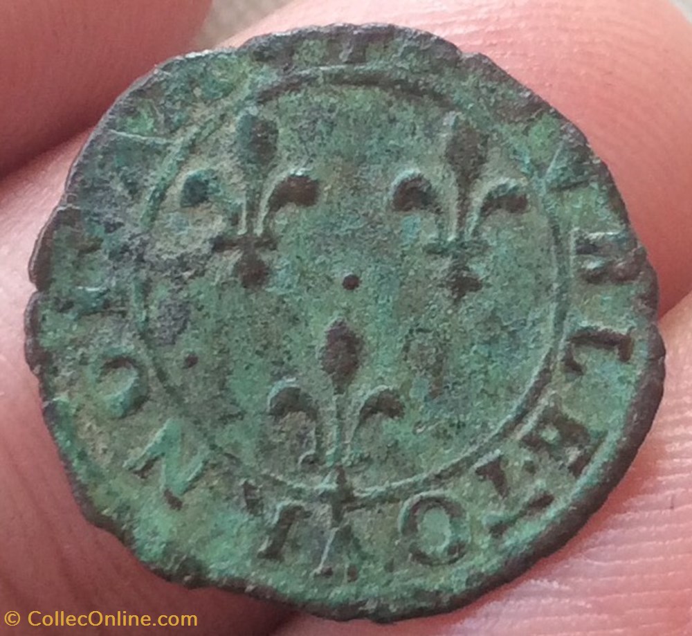 Double tournois Henri III 1589 D Lyon monnaies europe medievale a france royales double tournois henri iii 1589 d lyon