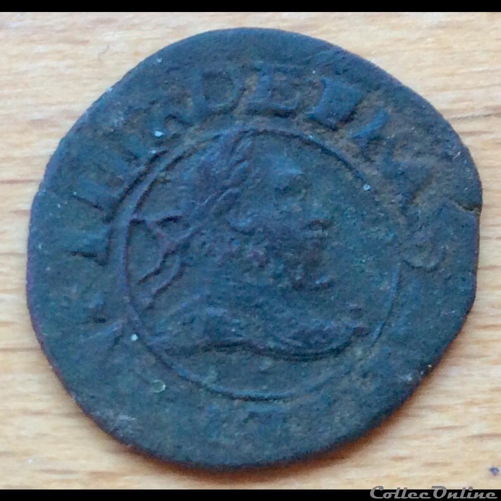 monnaie france royale denier tournois de henri iii 1588 x amiens