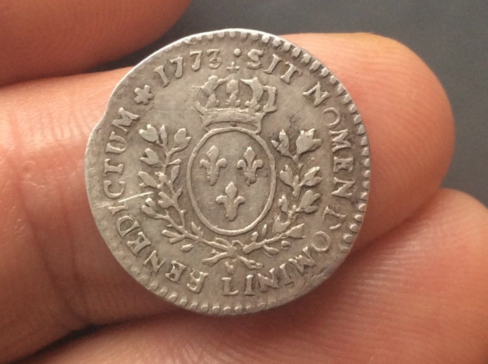 Vingtième d’écu à la tête laurée ou à la vieille tête Louis XV 1773 L Bayonne monnaies europe medievale france royales vingtieme d ecu a la tete lauree ou a la vieille tete louis xv 1773 l bayonne