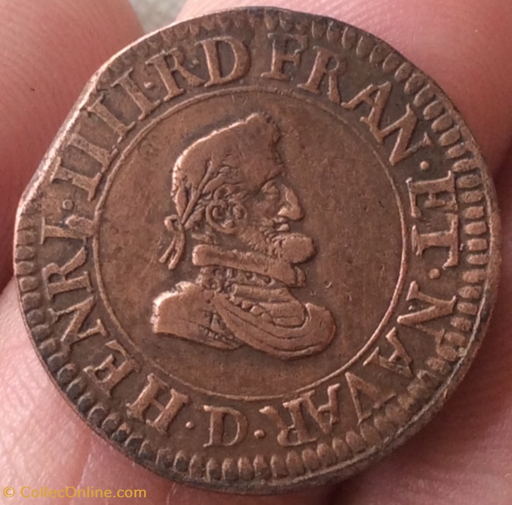 Double tournois 1607 D Lyon Henri IIII CGKL 202.A monnaies europe medievale france royales double tournois 1607 d lyon henri iiii cgkl 202 a
